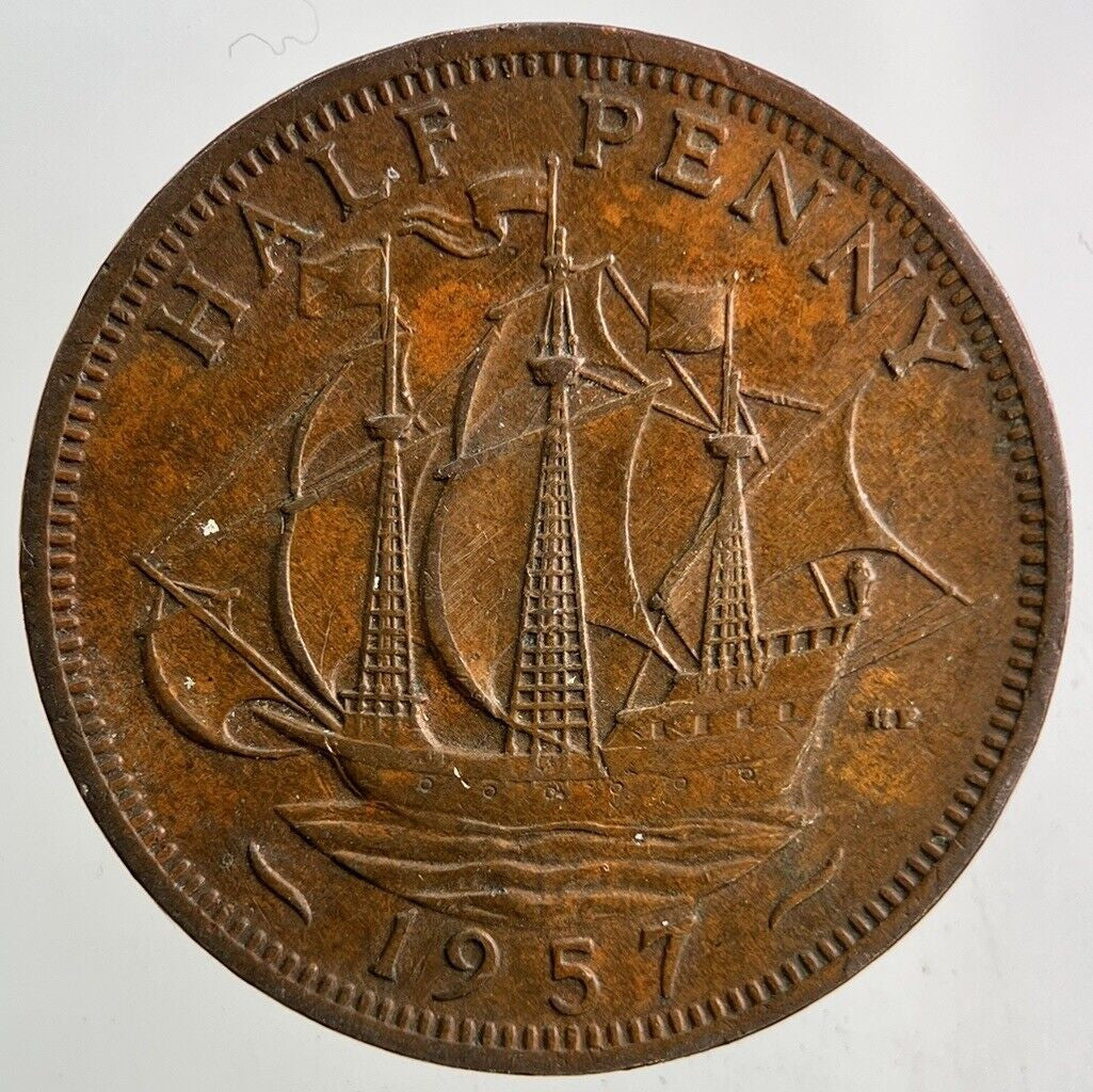 1957 Elizabeth II 2nd Half-Penny Coin | Fine Collectable Grade