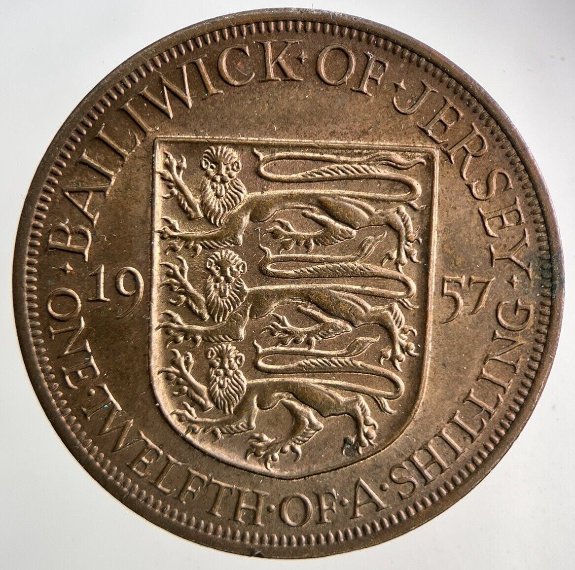 1957 Jersey One Twelfth Of A Shilling 1/12th Coin | Very High Grade