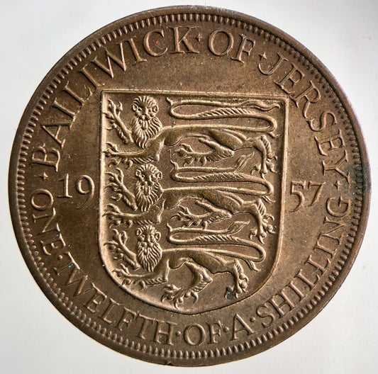 1957 Jersey One Twelfth Of A Shilling 1/12th Coin | Very High Grade
