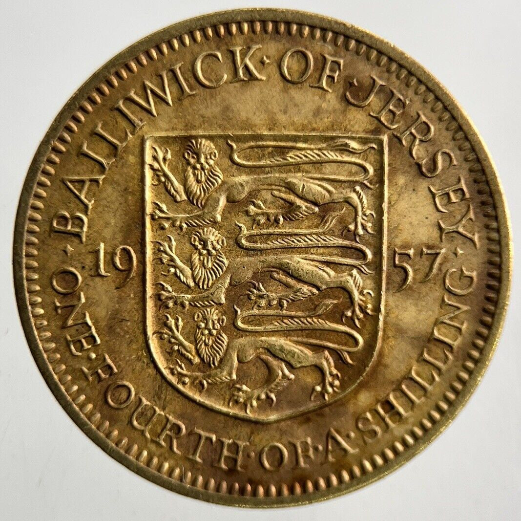 1957 Jersey One Fourth Of A Shilling 1/4th Coin | Very High Grade