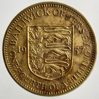 1957 Jersey One Fourth Of A Shilling 1/4th Coin | Very High Grade