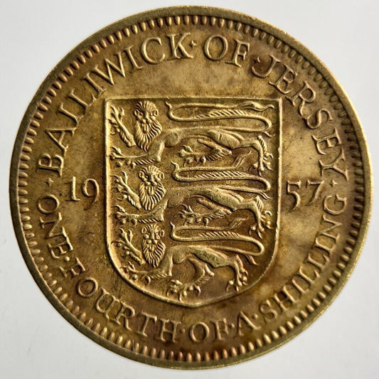 1957 Jersey One Fourth Of A Shilling 1/4th Coin | Very High Grade
