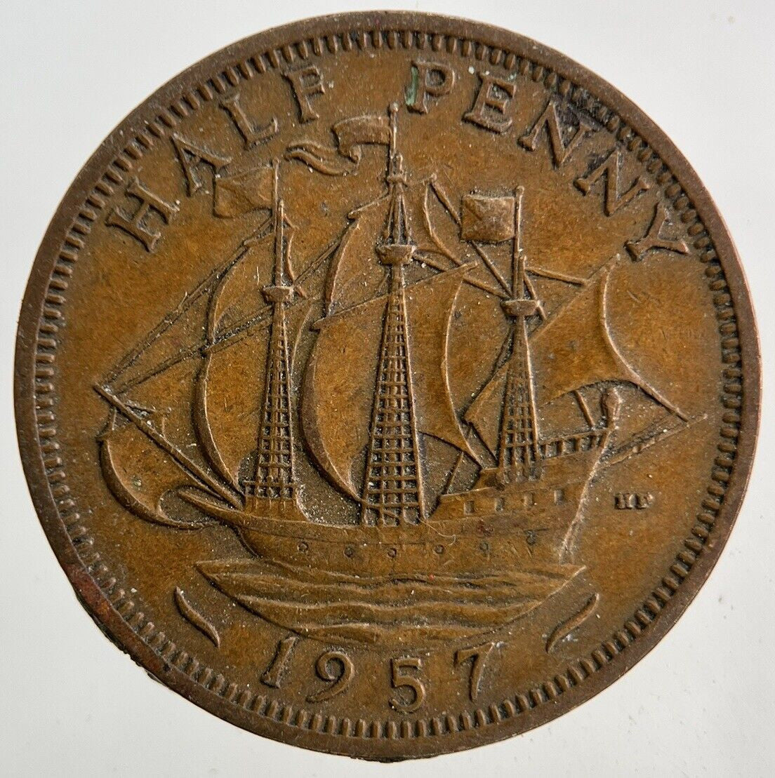1957 Elizabeth II 2nd Half-Penny Coin | Fine Collectable Grade