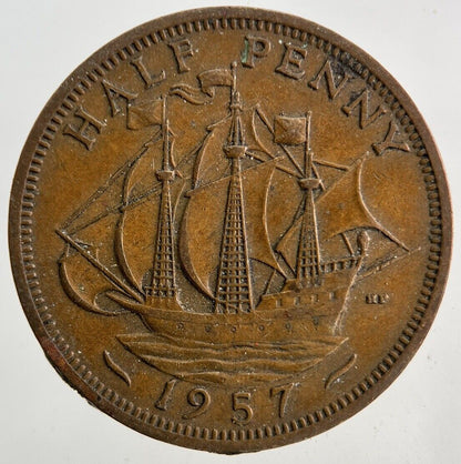 1957 Elizabeth II 2nd Half-Penny Coin | Fine Collectable Grade
