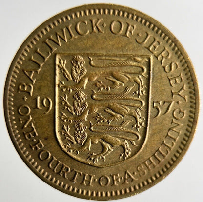 1957 Jersey 1/4th Shilling Coin | Fine Collectable Grade