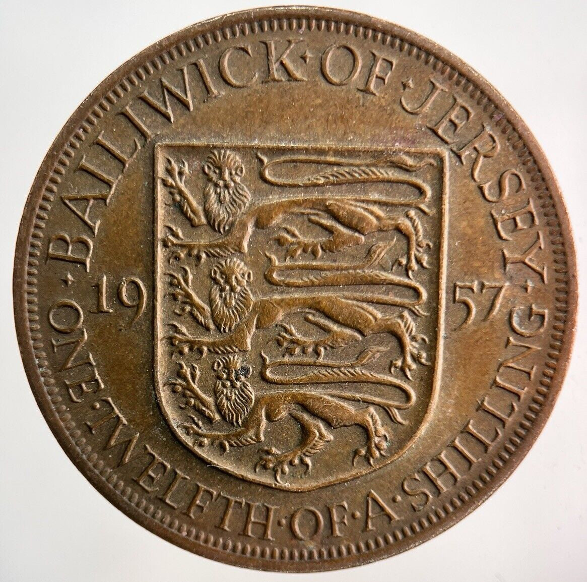1957 Jersey One Twelfth Of A Shilling 1/12 Coin | Fine Collectable Grade