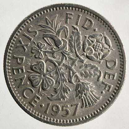 1957 Elizabeth II 2nd Sixpence Coin | Fine Collectable Grade
