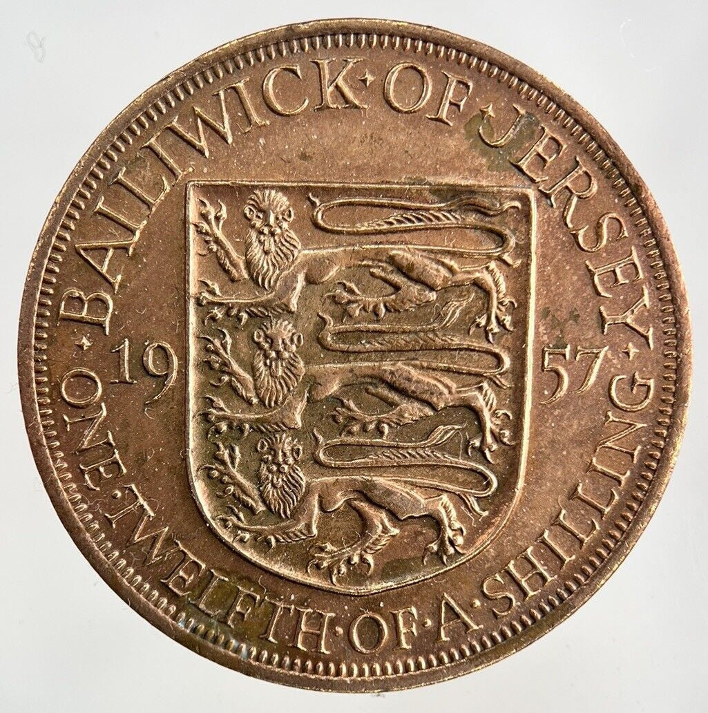1957 Jersey 1/12 One Twelfth Of A Shilling Coin | Fine Collectable Grade