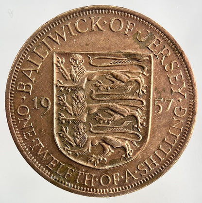 1957 Jersey 1/12 One Twelfth Of A Shilling Coin | Fine Collectable Grade