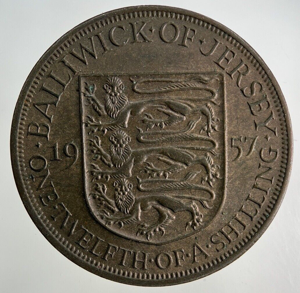 1957 Jersey 1/12 One Twelfth Of A Shilling Coin | Fine Collectable Grade