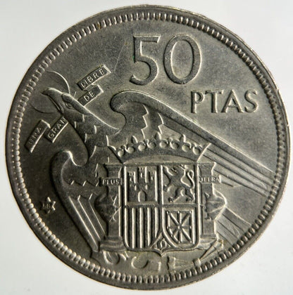 1957 Spain 50 Pesetas Coin | Fine Collectable Grade
