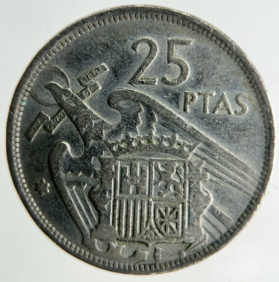 1957 Spain 25 Pesetas Coin | Fine Collectable Grade