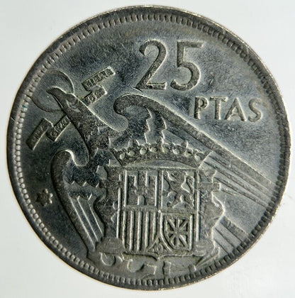1957 Spain 25 Pesetas Coin | Fine Collectable Grade