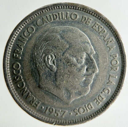 1957 Spain 25 Pesetas Coin | Fine Collectable Grade