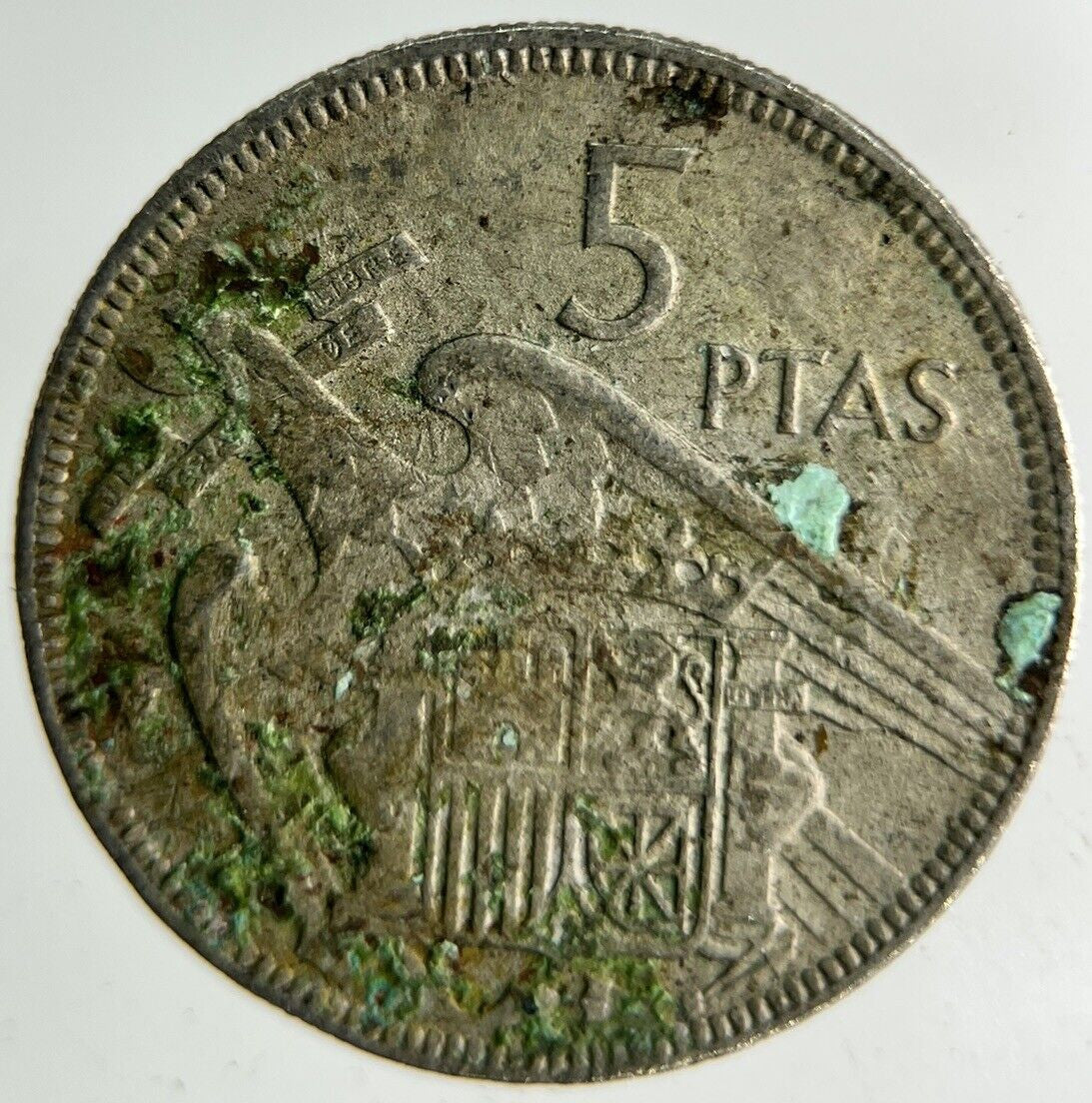 1957 Spain 5 Pesetas Coin | Fine Collectable Grade
