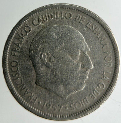 1957 Spain 5 Pesetas Coin | Fine Collectable Grade