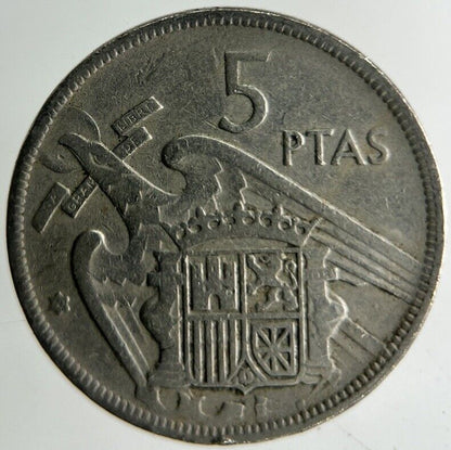 1957 Spain 5 Pesetas Coin | Fine Collectable Grade