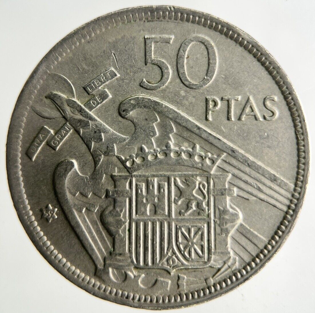 1957 Spain 50 Pesetas Coin | Fine Collectable Grade