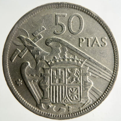 1957 Spain 50 Pesetas Coin | Fine Collectable Grade