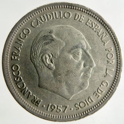 1957 Spain 50 Pesetas Coin | Fine Collectable Grade