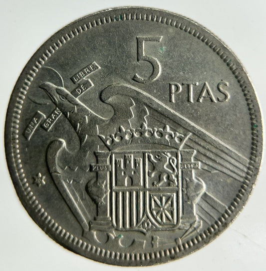 1957 Spain 5 Pesetas Coin | Fine Collectable Grade