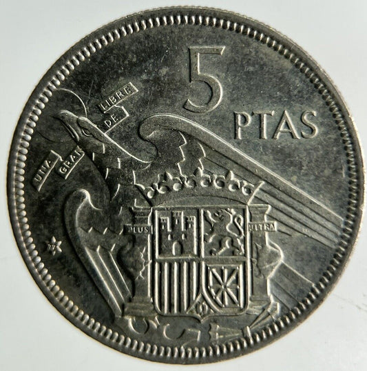 1957 Spain 5 Pesetas Coin | Fine Collectable Grade