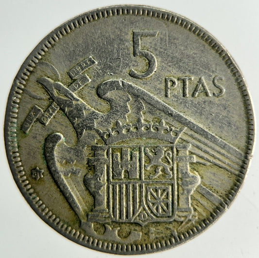 1957 Spain 5 Pesetas Coin | Fine Collectable Grade