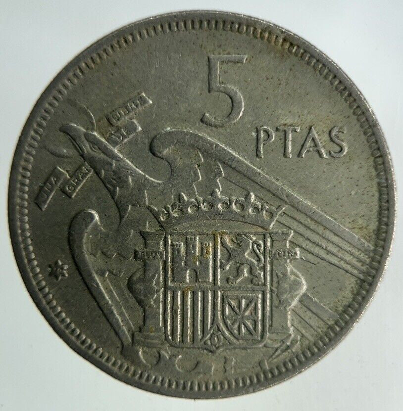 1957 Spain 5 Pesetas Coin | Very High Grade