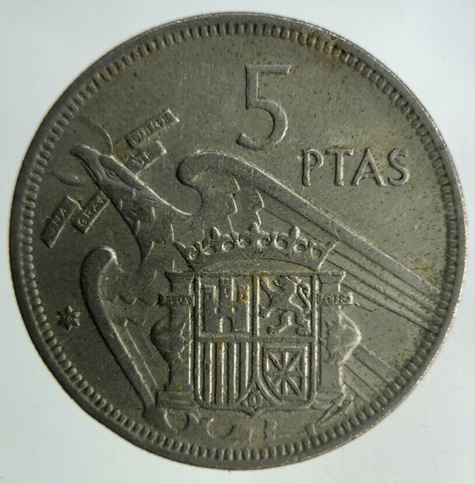 1957 Spain 5 Pesetas Coin | Very High Grade
