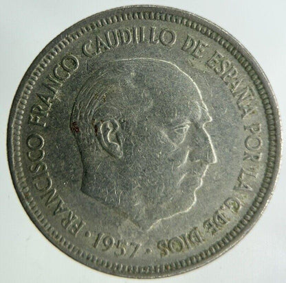 1957 Spain 5 Pesetas Coin | Very High Grade