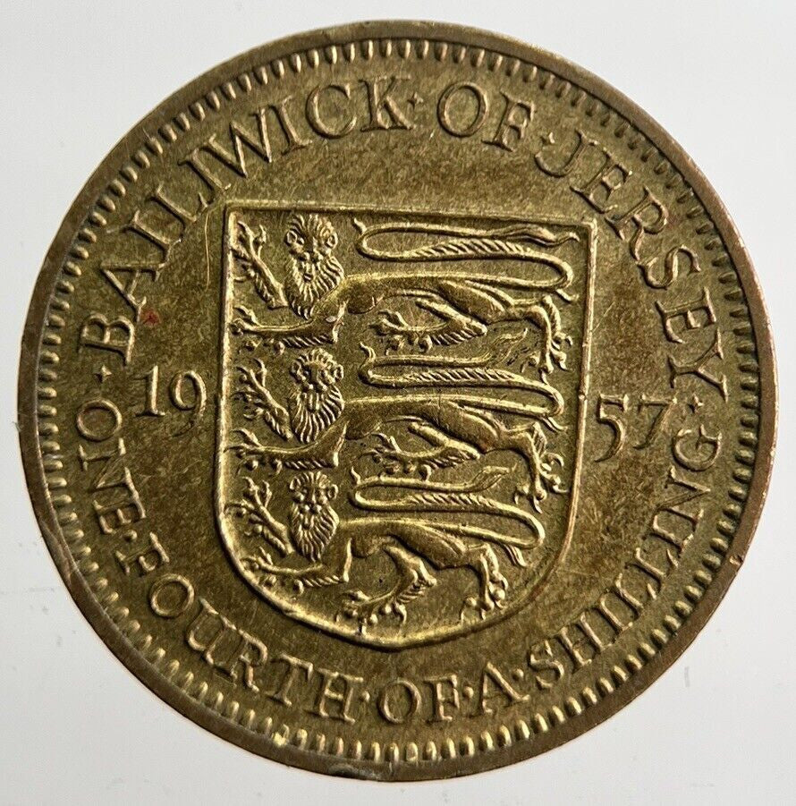 1957 Jersey Quarter 1/4 One Fourth Shilling Coin | Very High Grade | a4928