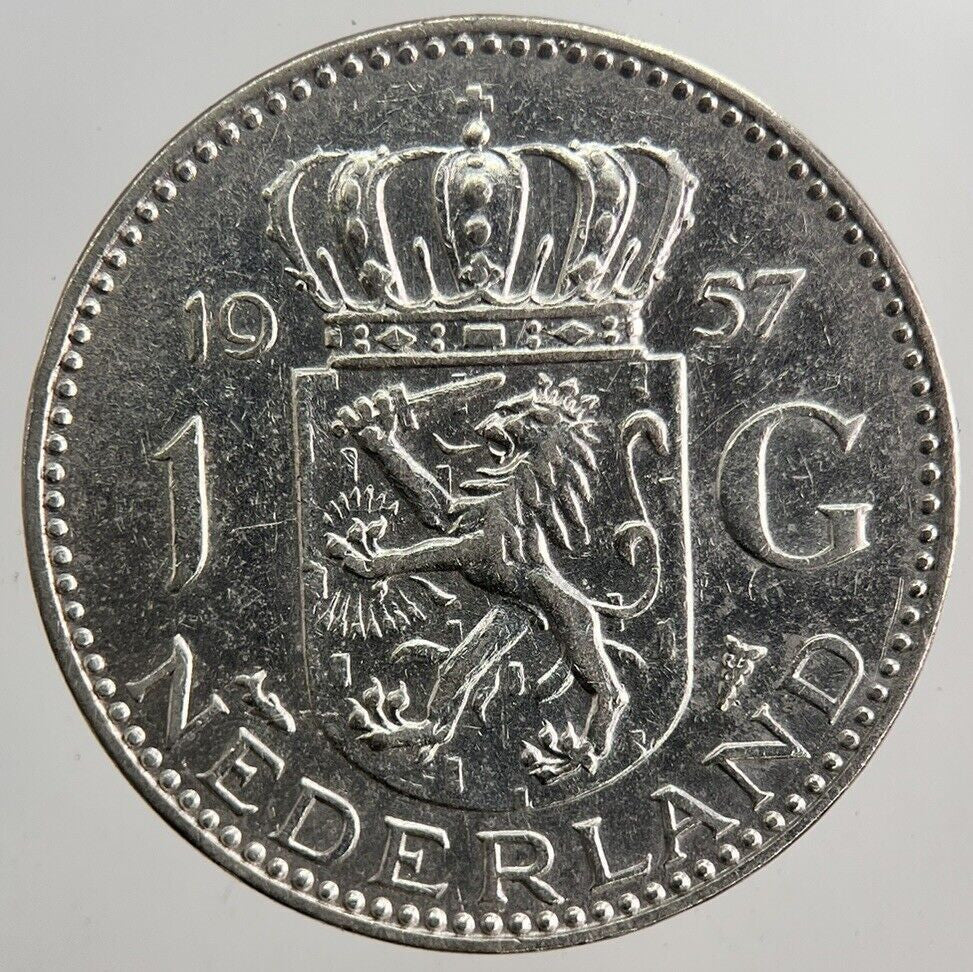1957 Netherlands 1 Gulden Silver Coin | Very High Grade | a5910