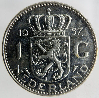 1957 Netherlands 1 Gulden Silver Coin | Fine Collectable Grade