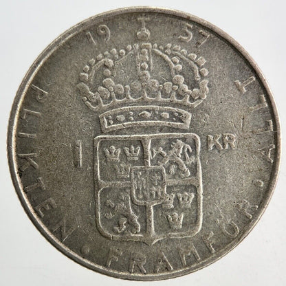 1957 Sweden 1 Krona Silver Coin | Collectable Grade