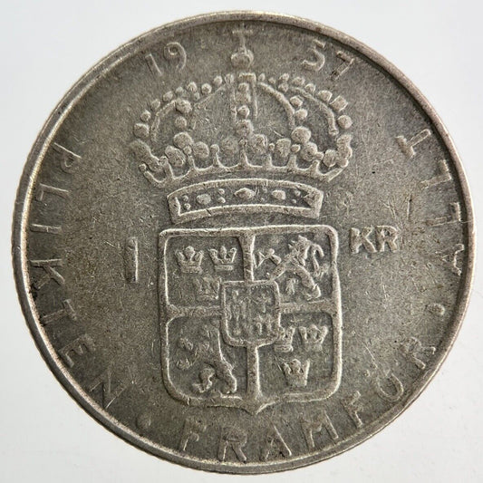 1957 Sweden 1 Krona Silver Coin | Collectable Grade