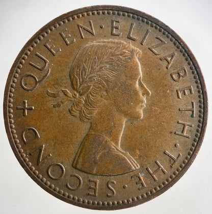 1957 New Zealand One Penny Coin | Fine Collectable Grade