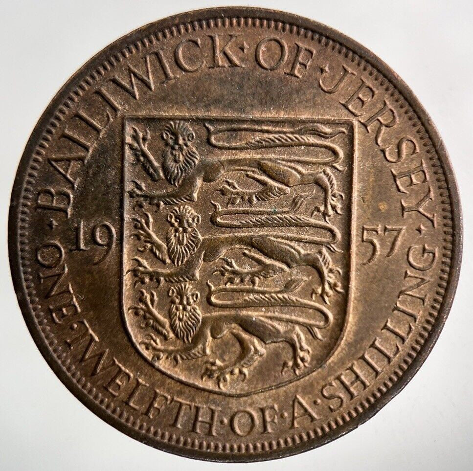 1957 Jersey One Twelfth Of A Shilling 1/12th Coin | Very High Grade