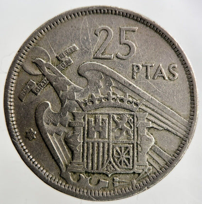1957 Spain 25 Pesetas Coin | Fine Collectable Grade