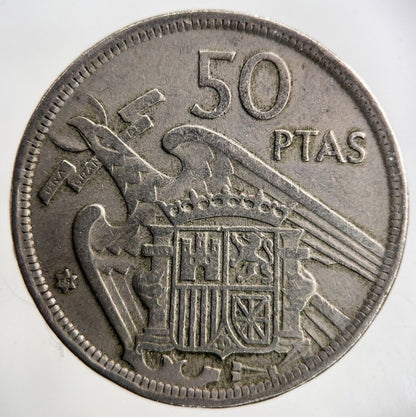 1957 Spain 50 Pesetas Coin | Fine Collectable Grade