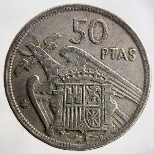 1957 Spain 50 Pesetas Coin | Fine Collectable Grade
