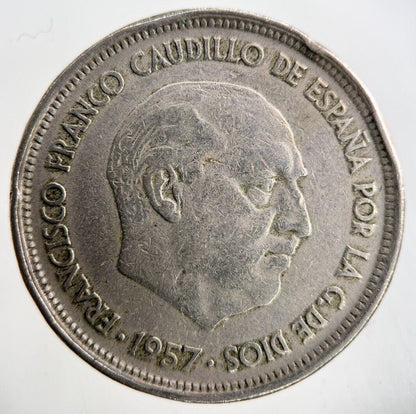 1957 Spain 50 Pesetas Coin | Fine Collectable Grade