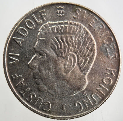 1957 Sweden 1 Krona Silver Coin | Fine Collectable Grade