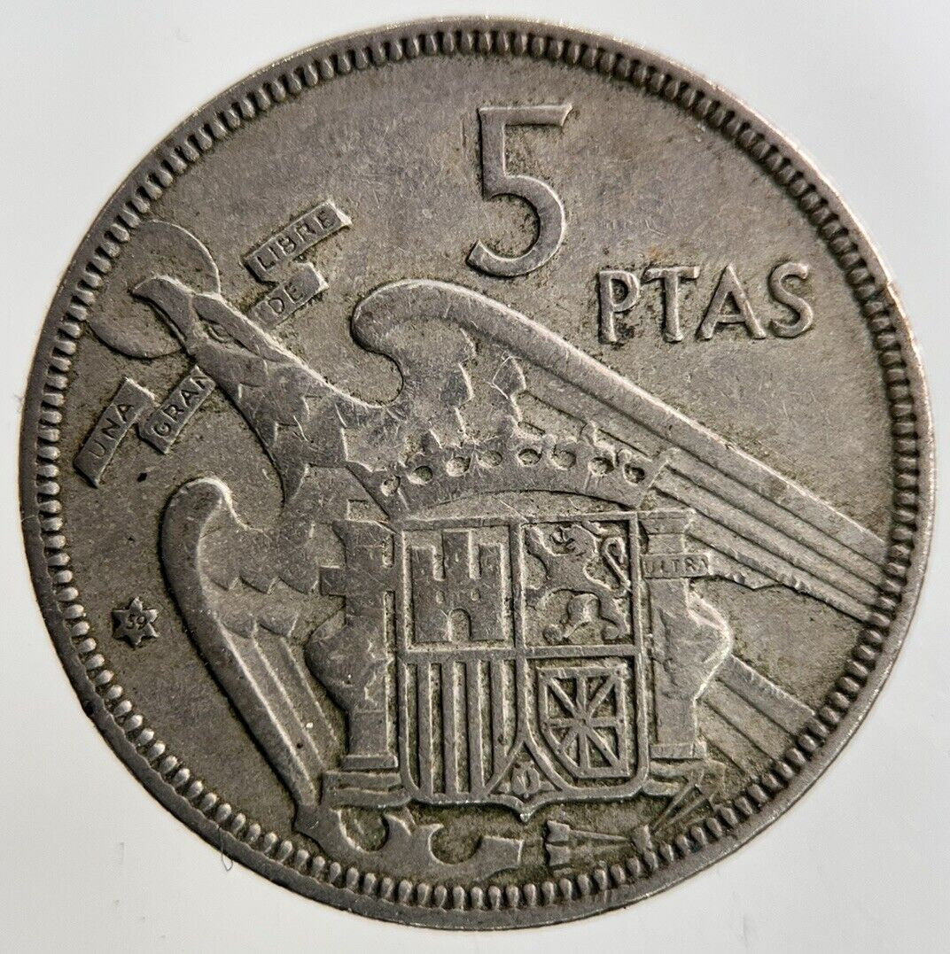1957 Spain 5 Pesetas Coin | Fine Collectable Grade
