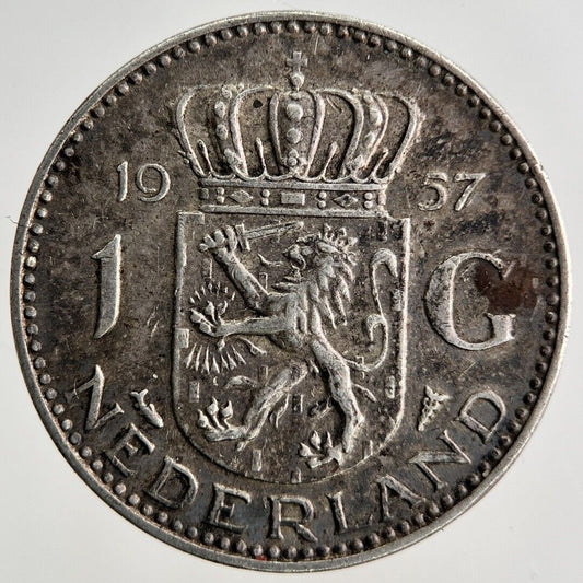 1957 Netherlands 1 Gulden Silver Coin | Fine Collectable Grade