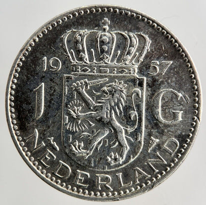 1957 Netherlands 1 Gulden Silver Coin | Fine Collectable Grade