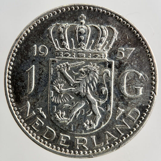 1957 Netherlands 1 Gulden Silver Coin | Fine Collectable Grade