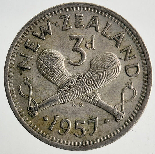 1957 New Zealand Threepence Coin | Fine Collectable Grade