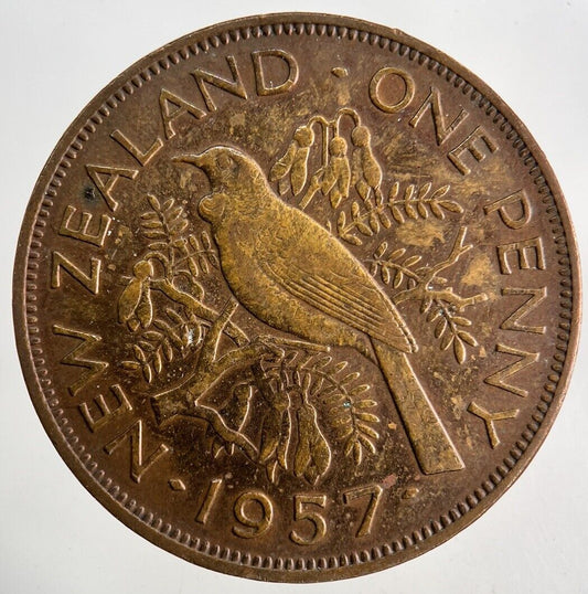 1957 New Zealand One Penny Coin | Fine Collectable Grade