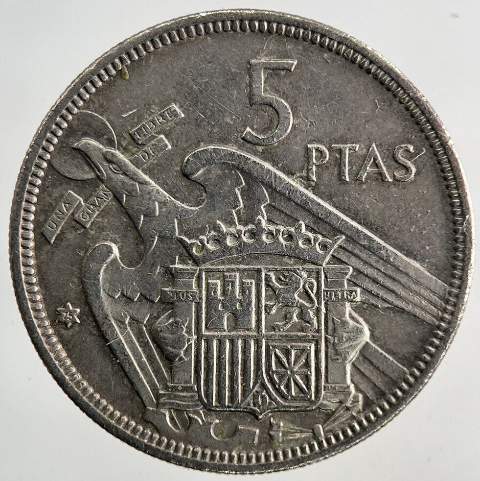1957 Spain 5 Pesetas Coin | Fine Collectable Grade
