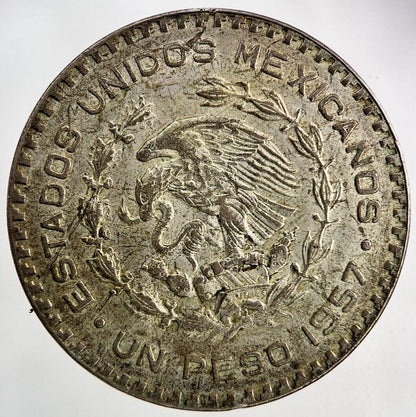 1957 Mexico Un 1 Peso Silver Coin | Fine Collectable Grade